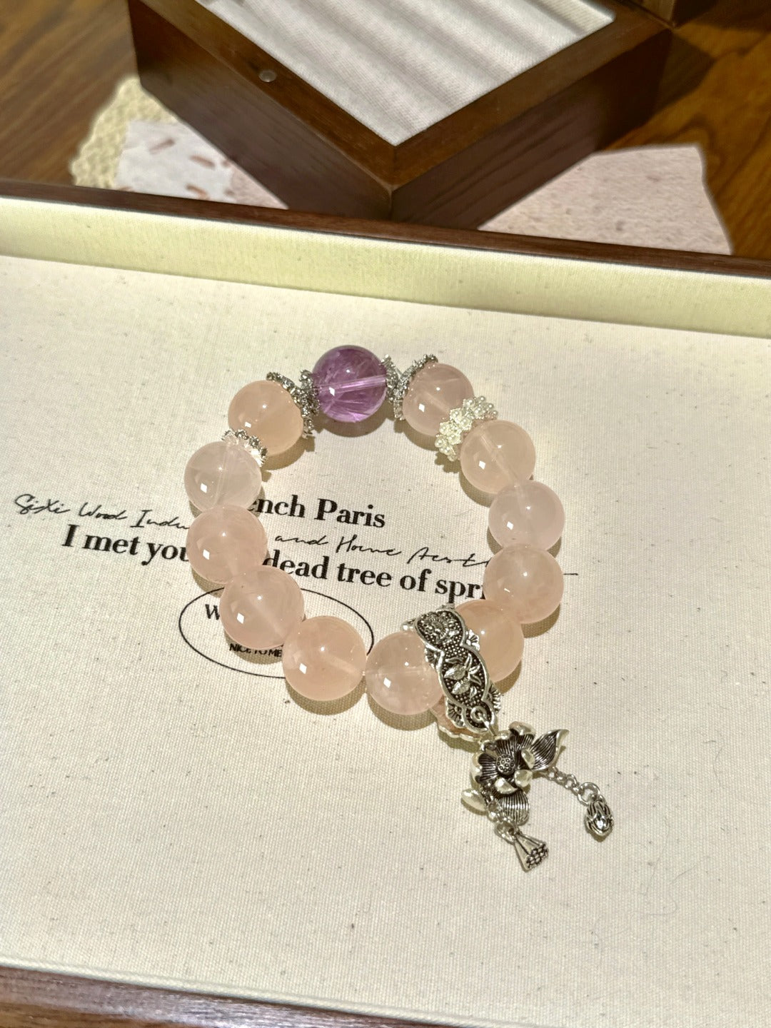 ▫️▪️ Pink crystal amethyst bracelet
